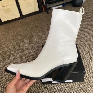 Nasty Gal Western White Boots